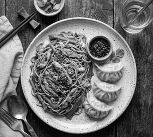 Chicken Chowmein With Chicken Steamed Momos