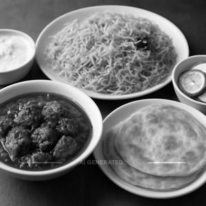 Mutton Kalegi + Biryani Rice + 2 Pc Paratha + Salad + Raita