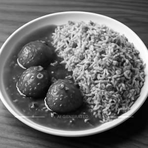 Chicken Manchurian Fried Rice with Gravy