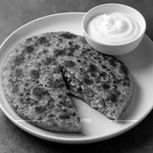 Tandoori Aloo Stuffed Paratha With Curd