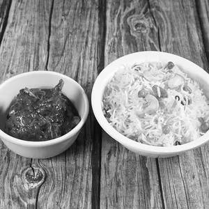 Veg Polau And Chicken Kosha 