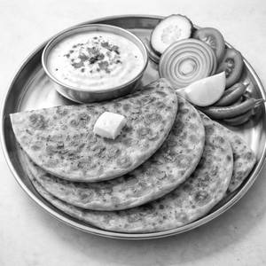 2 Mix Paratha with Dahi and Pickle
