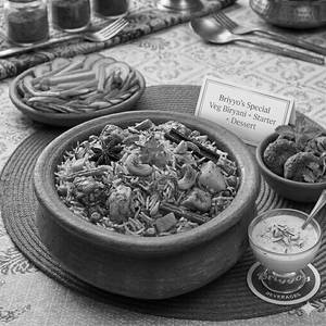 Briyyo's Special Veg Biryani + Starter + Desert
