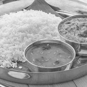 Palak Pappu With Steamed Rice