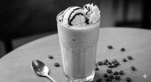 Cold coffee with ice cream