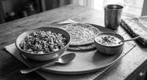 Paneer Bhurji & 2 Lachha Paratha With Raita