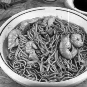 Gravy noodles prawn