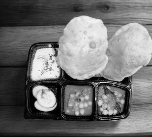 Chole Bhature with bundi raita