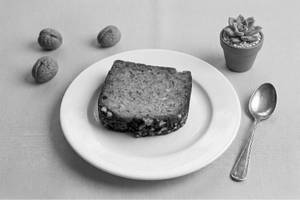 Banana Walnut Tea Cake Slice
