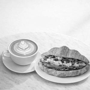 Royal Egg Croissant Sandwich + Cappuccino