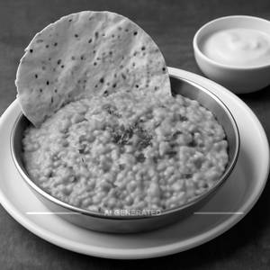 Dal khichdi (with roasted papad)