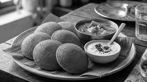 Beetroot Idli With Sambhar & Chutney