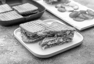 Achari Corn Paneer Sandwich