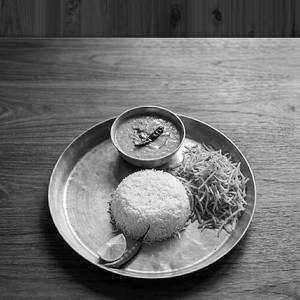 Rice Dal Jhuri Aloo Bhaja 