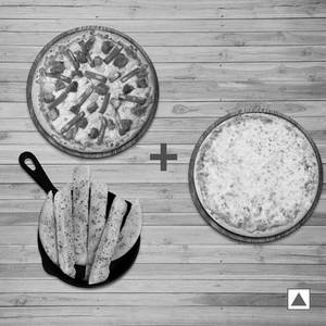 Tandoori Chicken Pizza ( R ) + Garlic Bread Sticks With Dip + Free Margarita Pizza ( R )