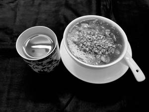 Chicken Burnt Garlic Soup