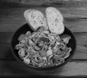 Fettuccine mix sauce.