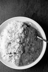 White Rice+Palak Tomato Curry (Serves One)
