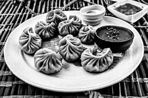 Mushroom momos [steamed]