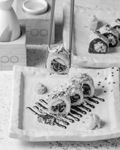 Shishito Charcoal Tempura Uramaki