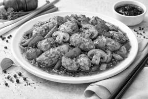 Black Pepper Mushroom In Oyster Sauce