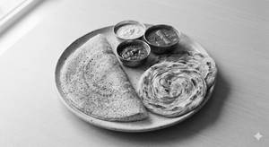 1 Plain Dosa + 2 Parota
