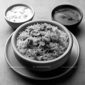 Mini Mushroom Biryani