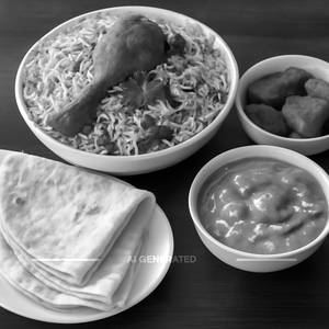 Chicken Biryani Full With Apolo Fish Butter Chicken &3 Rumali Roti