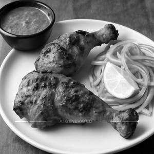 Chicken Tangri Kebab (Half) (Served with Mint Chutney & Salad)