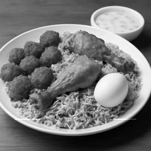 Spcl Biryani{1egg,6pc Of Chicken 65 & 2dum Peices}
