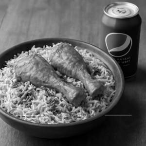 Chicken Dum Biryani [2Pieces] With Pepsi Soft Beverage [250 Ml]