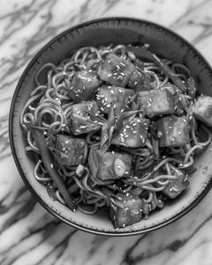 Honey garlic paneer noodles