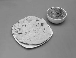 2 Pieces Roti With Chicken Masala