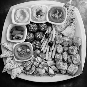 Grilled Paneer & Falafel Middle Eastern Mezze Plate