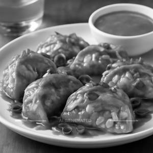 Cheese Corn Chilli Momo Dry