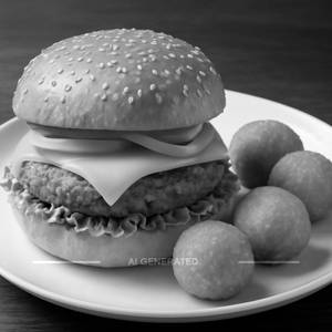 Veg Cheese Burger + Cheese Balls