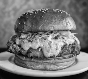 Crispy chicken cheese burger