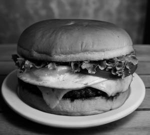 Fried egg burger with cheese