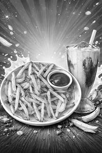French Fries With Boost Shake
