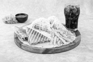 Veg Cheese Grilled Sandwich + Fries + Coke