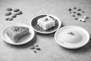 Milk Cake 1pc + Kalakand 1pc + Rasmalai 1pc