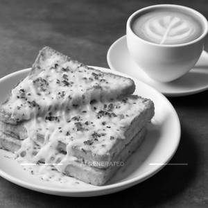 Cheese Garlic Bread / Sandwich + Cappuccino
