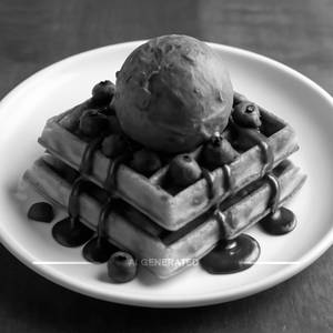 Ob Chocolate With Ice Cream Double Waffle