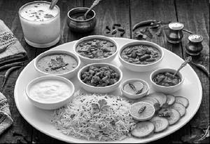 Deluxe Veg Thali -( Curry + Rice) No Roti