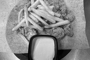 Chicken Popcorn With French Fries