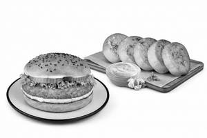 Veg Club Burger + Garlic Bread
