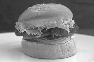 Pork Sausage And Bacon Burger [bib]