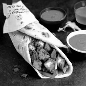 Paneer cheese shawarma roll