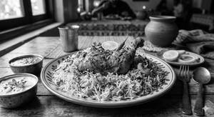 Chicken Dum Biryani (Half) (1 Pc) + Raita    