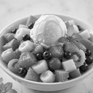 Fruit Salad And Ice Cream